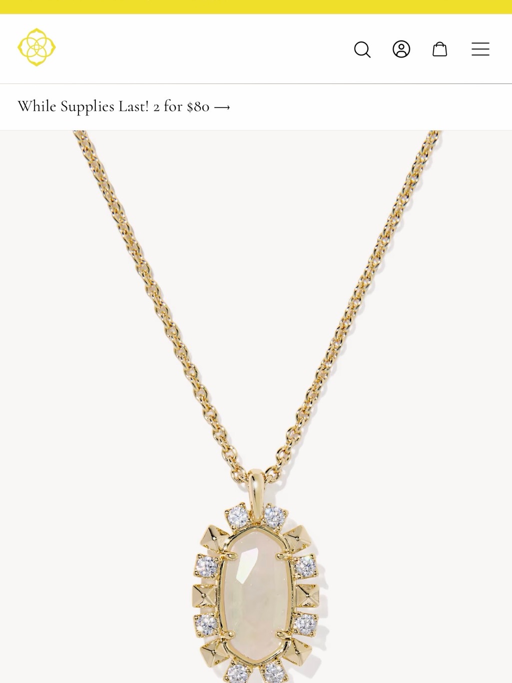 Nwt Kendra Scott Gold Shanely Oval Pendant Necklace - Women's Jewelry